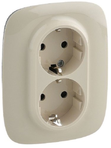 Розетка с заземлением Legrand Valena Allure 1-м. 2 мод. шторки слоновая кость картинка